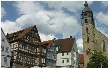 Vue du centre-ville de Böblingen et de l’église Dyonisius. © DR