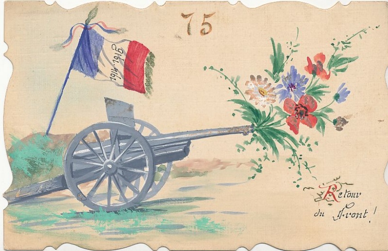 Carte peinte à l'occasion de la Journée du canon de 75 (Fonds Mougenot)