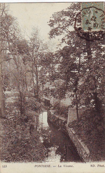 Carte postale illustrant la Viosne en 1914