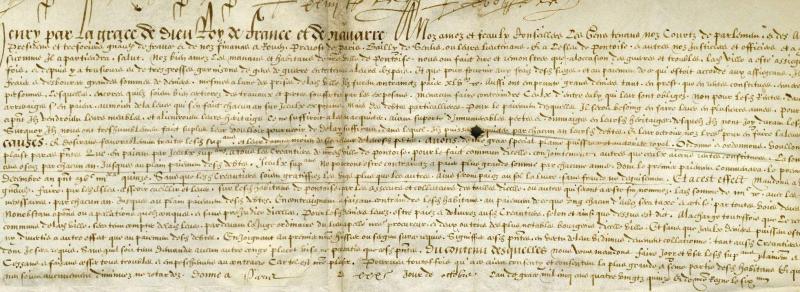 Lettres patentes - Archives Municipales de Pontoise, cote AA3