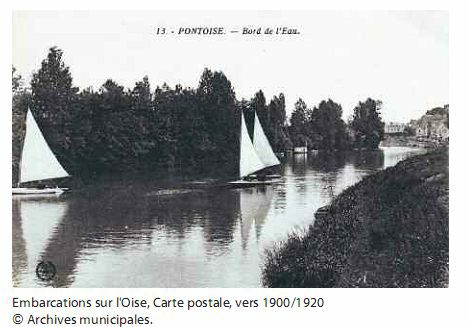 Embarcations sur l'Oise, Carte postale de 1900-1920
