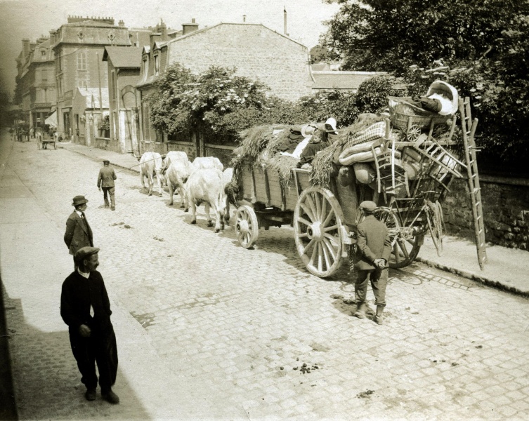 Photographie datant de 1914 illustrant des réfugiés rue Carnot (Fonds Duvivier)