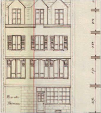 Plan d’élévation de la Maison-Pont*, 1 902, Archives municipales