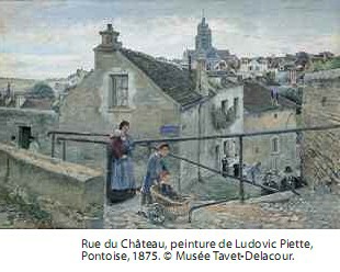 Rue du Château, peinture de Ludovic Piette