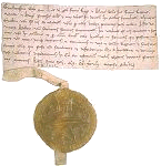 Serment de fidélité des Pontoisiens à la reine Blanche et à Saint-Louis - Archives Nationales, cote J 627