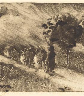 Pissarro,  Vachère le soir,1890,NGW
